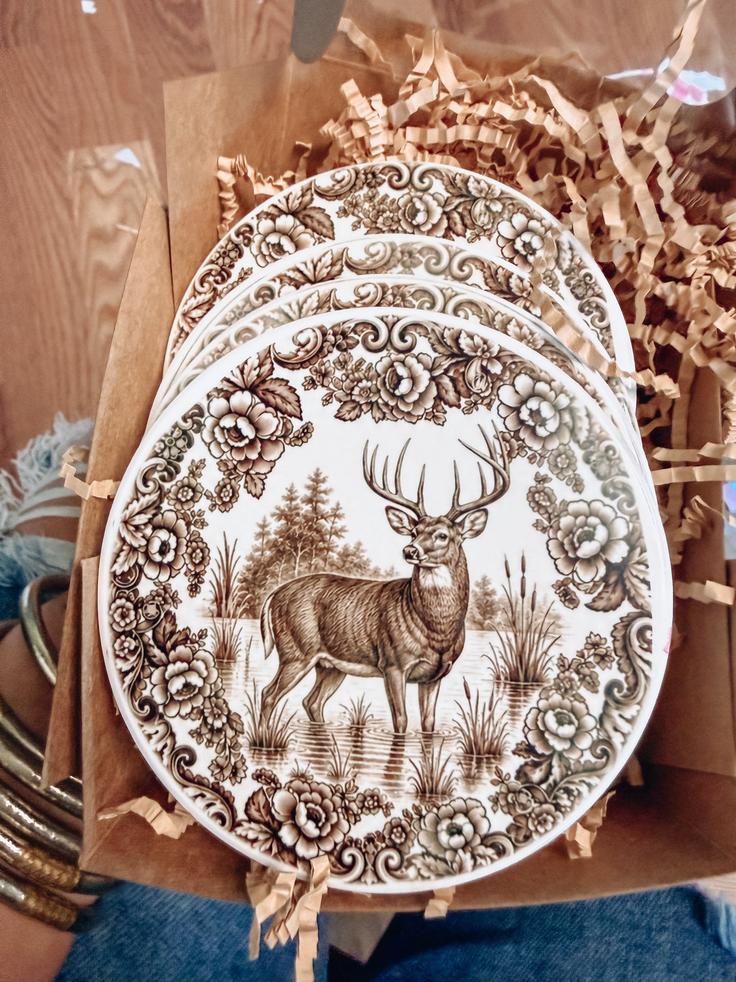 Whitetail Buck Ceramic Coaster Set