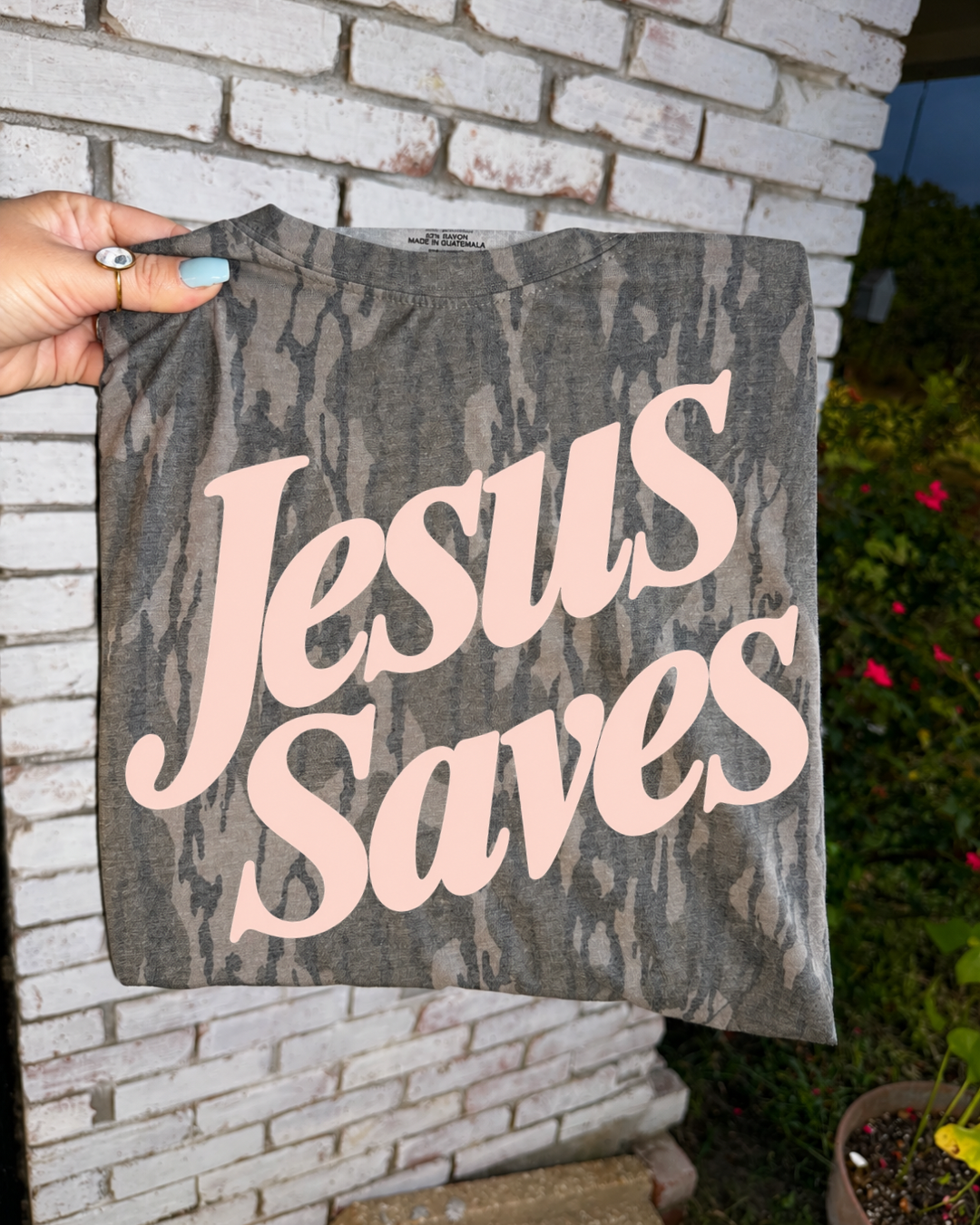 Jesus Saves Bottomland Tee