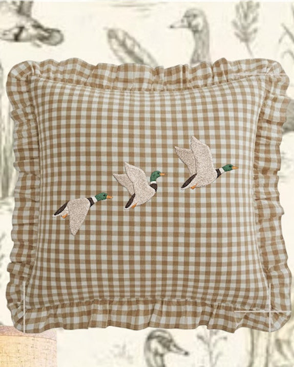 The Mallard Fly Over Throw Pillow