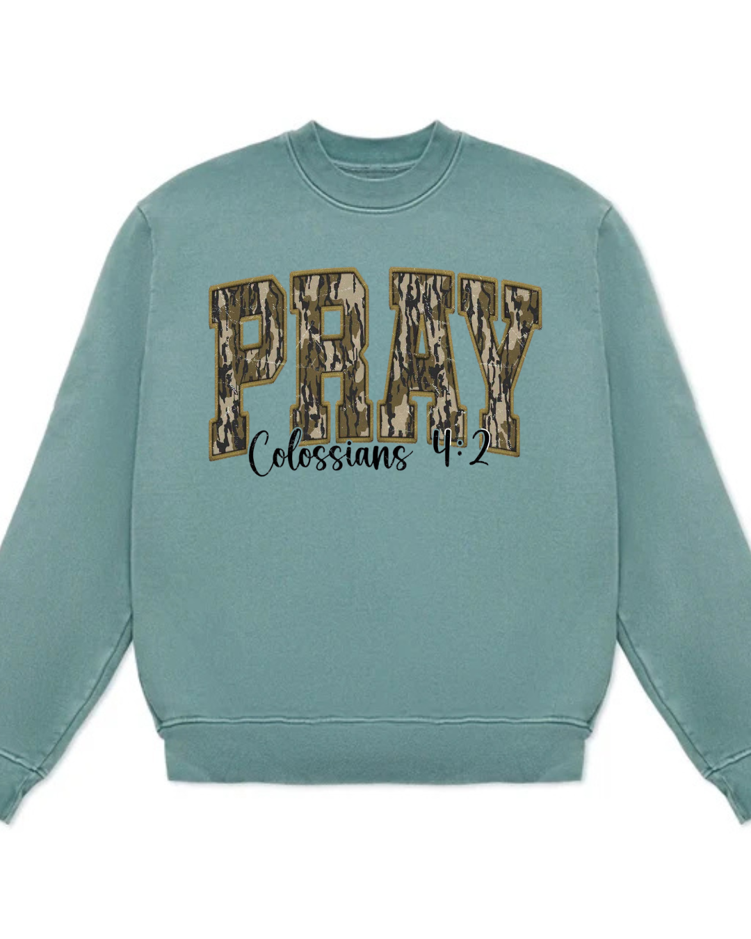 Pray Bottomland Varsity Font Heavy weight cotton crewneck