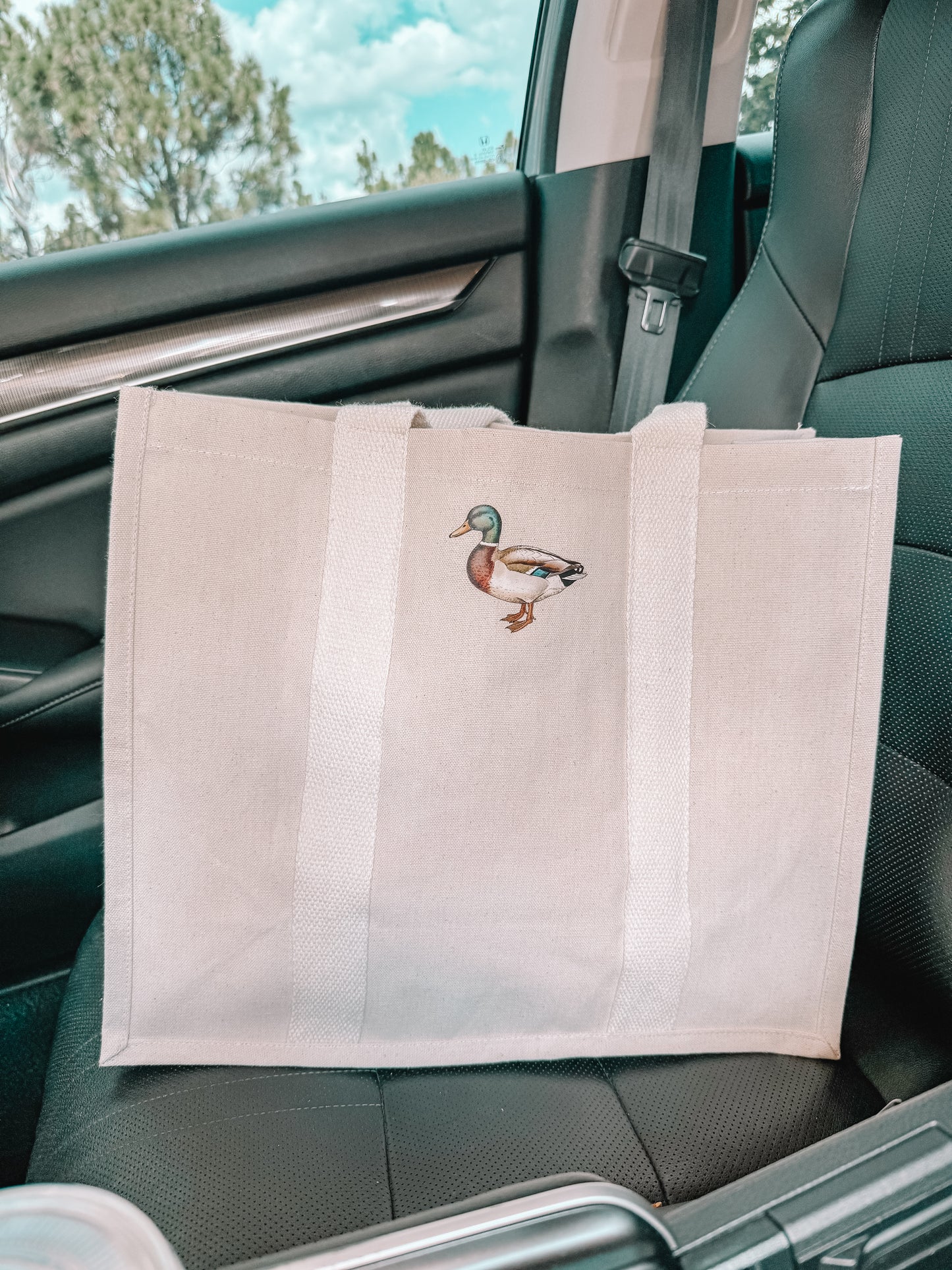 Mallard structured canvas tote bag