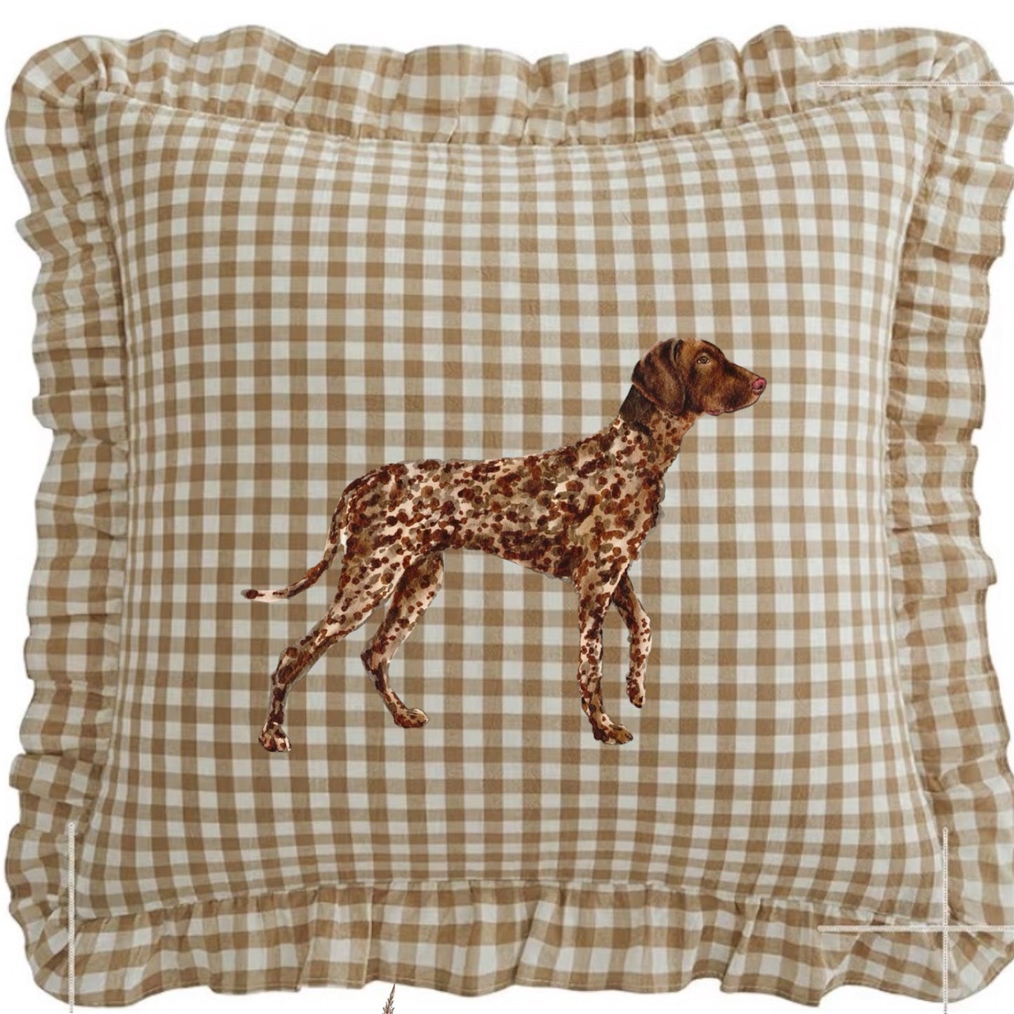 GSP Gingham Ruffle Pillow