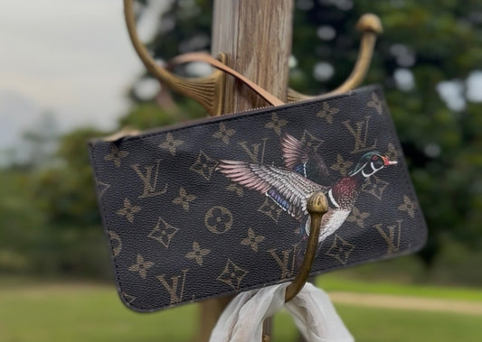 Brown Mallard LV wristlet (inspired)