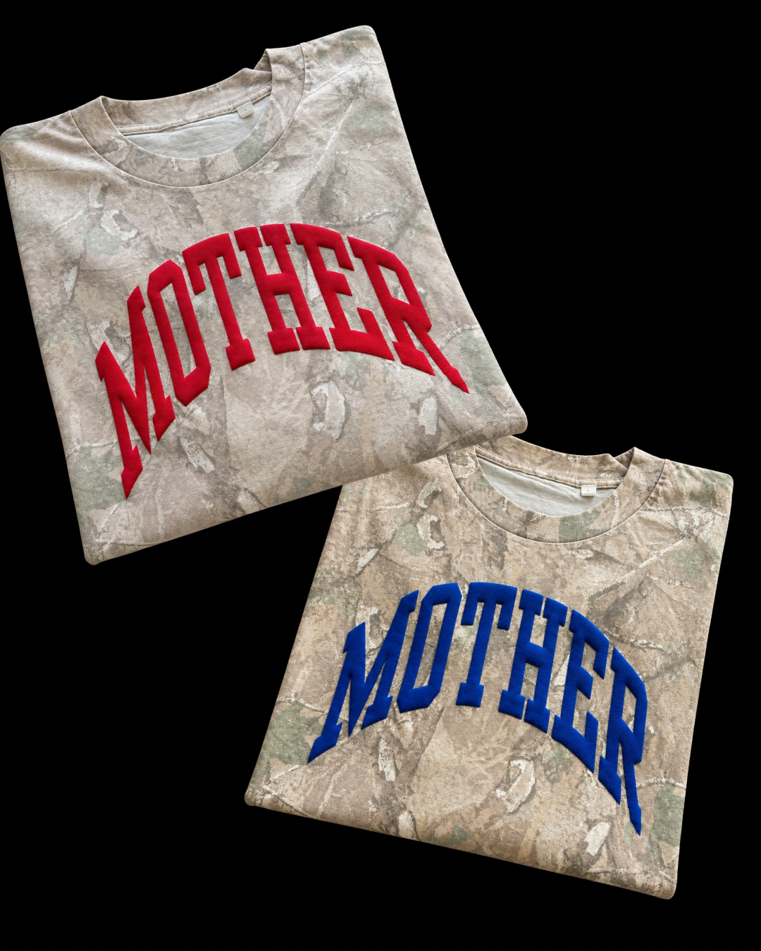 MOTHER PUFF VARSITY CAMO COTTON TEE (oversized)