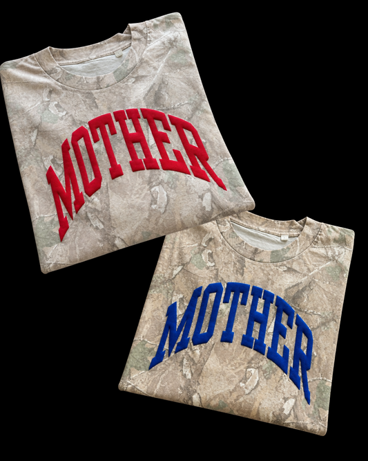MOTHER PUFF VARSITY CAMO COTTON TEE (oversized)