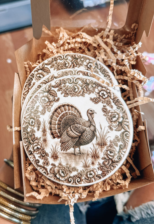 Game Turkey Ceramic Coaster Set