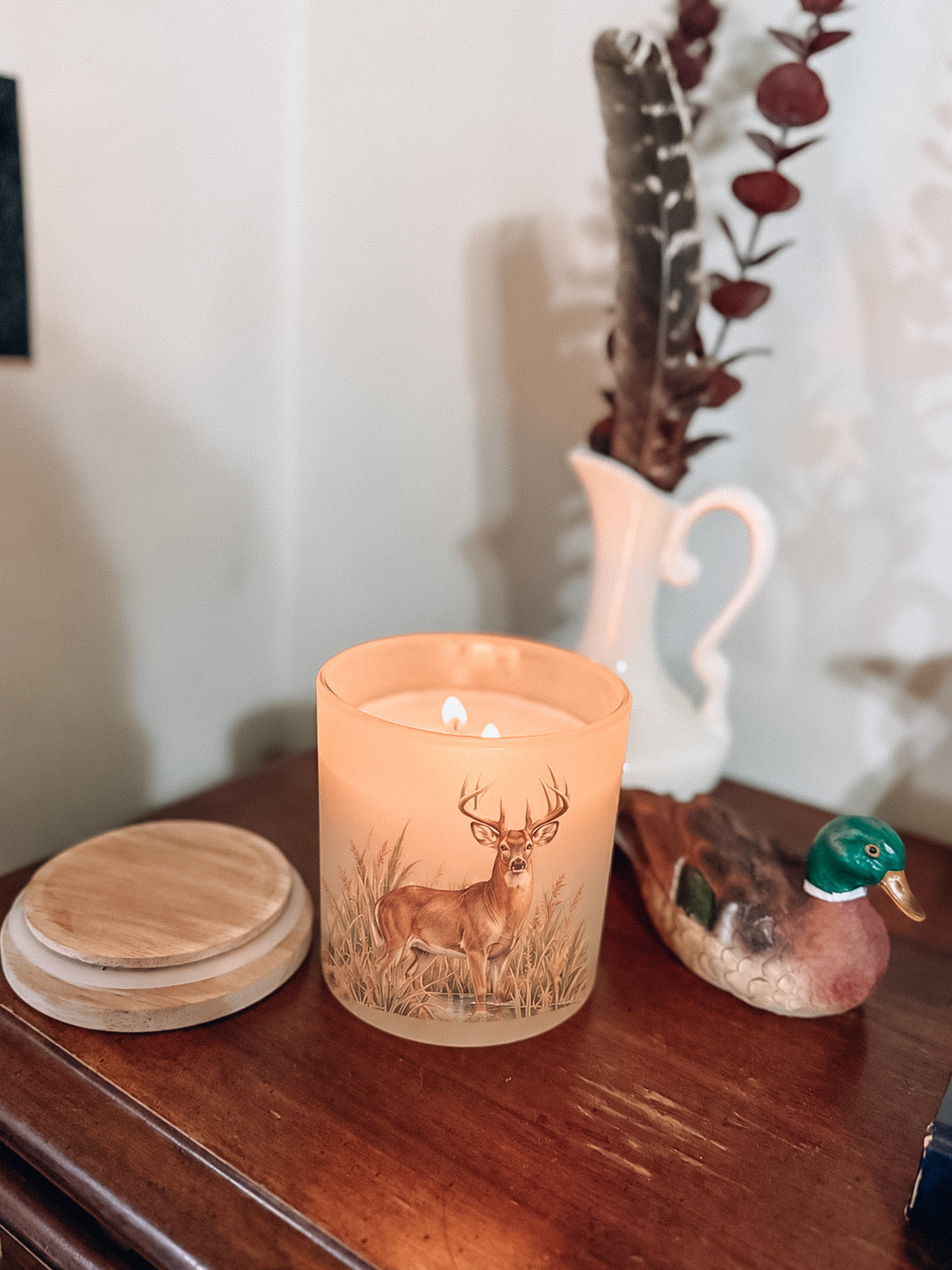 Cashmere Coconut & Teakwood Field + Feather Candle