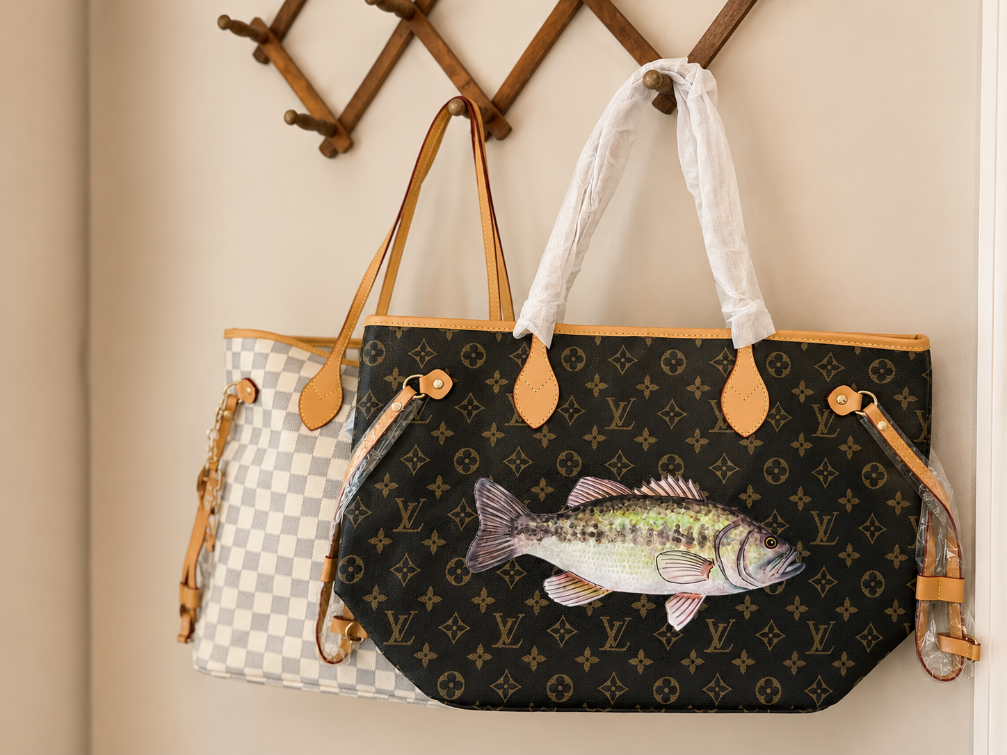Large Mouth Bass Neverfull Tote - inspired