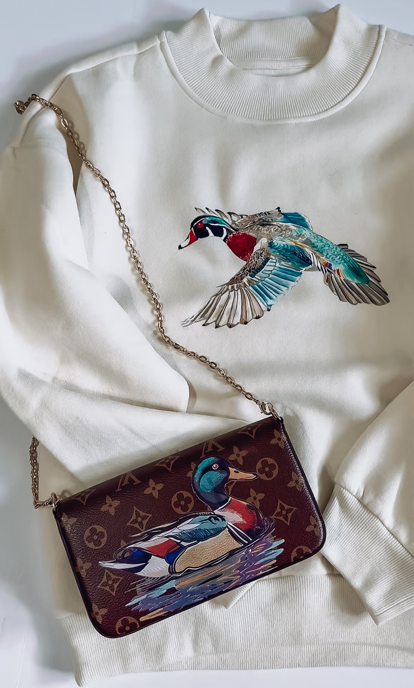 Flying Fowl Mock Neck