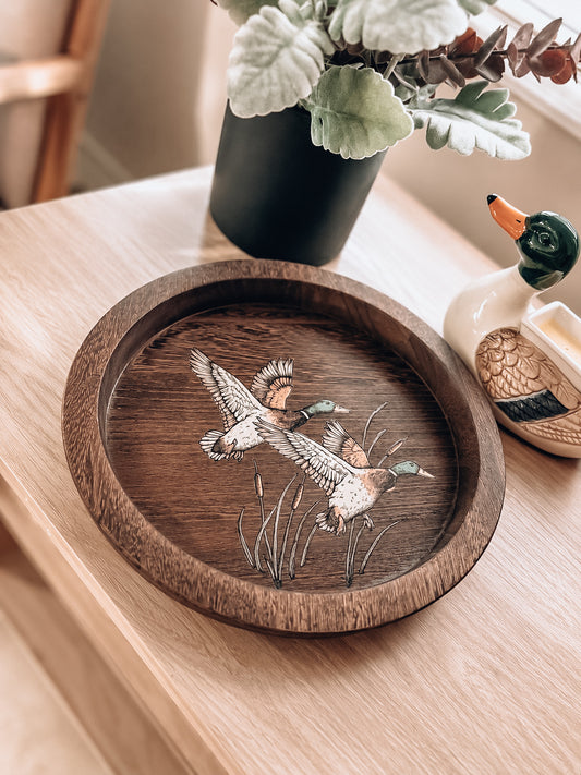 Wooden Mallard Accent Tray