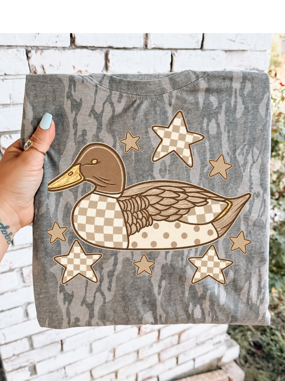 Checkered Decoy Duck Camo Tee