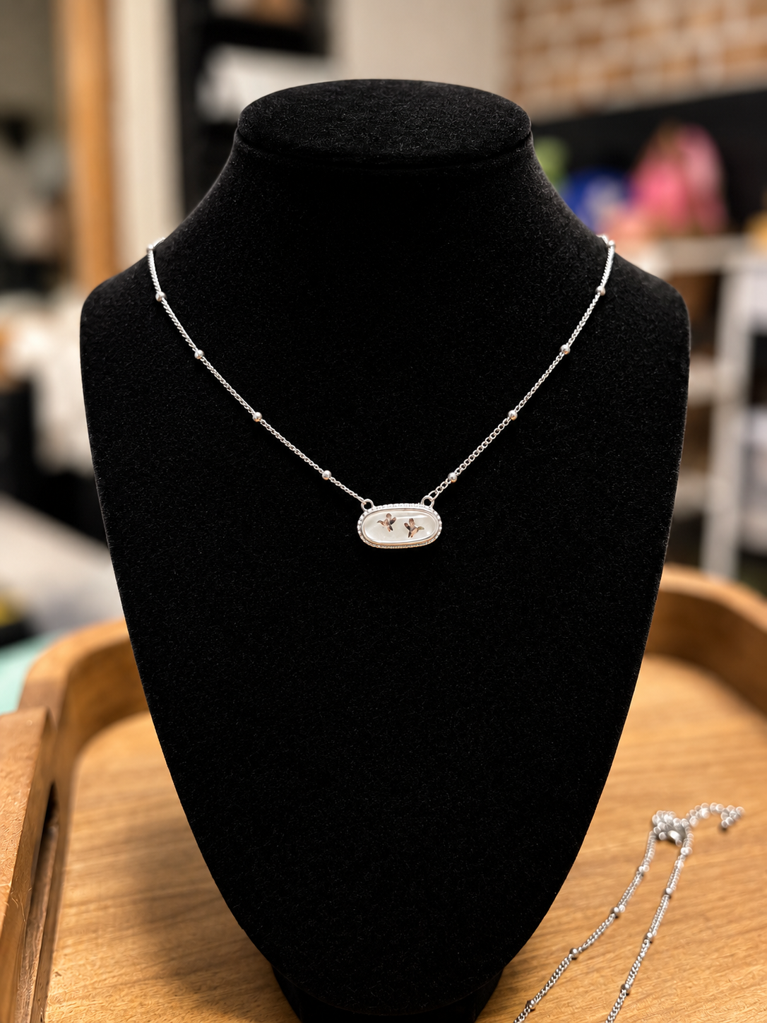 Mallard pendant necklace in silver