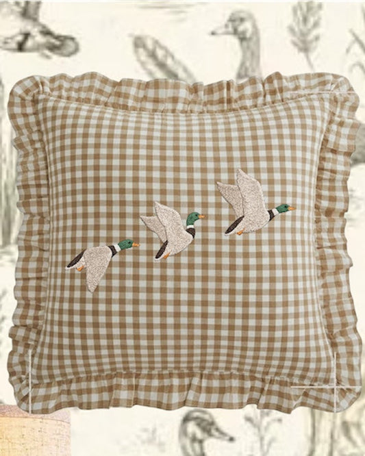 The Mallard Fly Over Throw Pillow