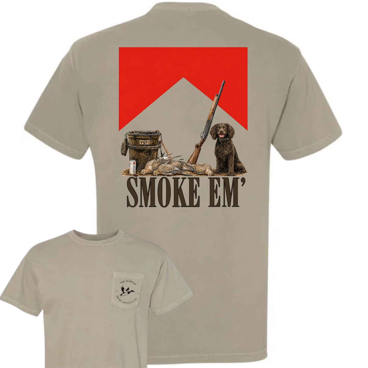 SMOKE EM’ DOVE BOYKIN Pocket Tee