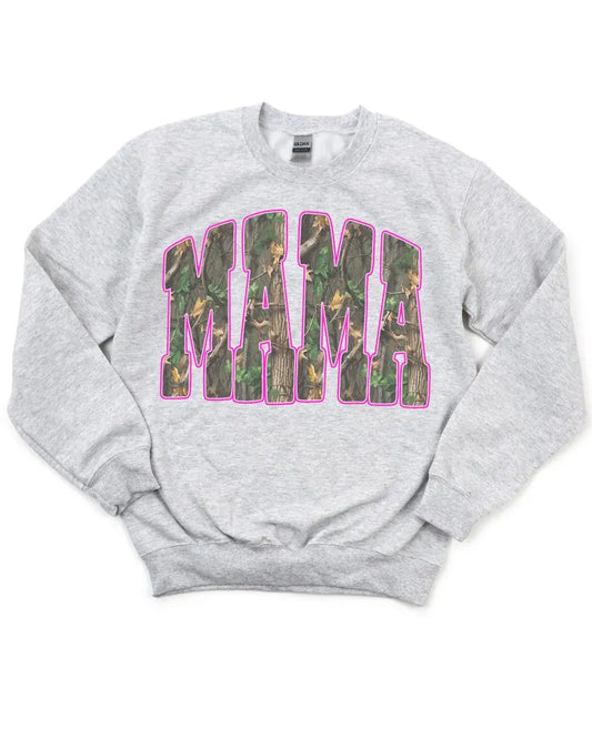 Mama Pink + Camo Crewneck