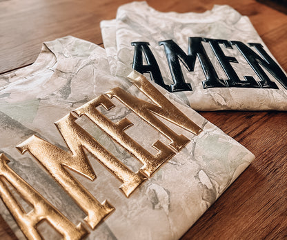 Camo Puff Metallic oversized tee