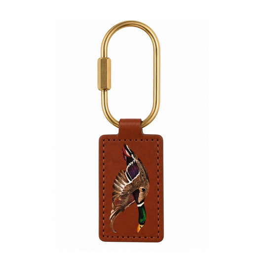 Mallard leather bag tag