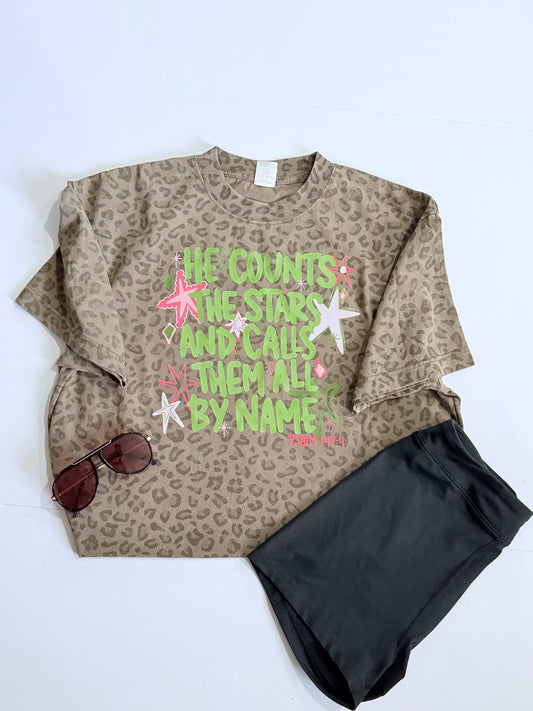 Psalm 147:4 Cheetah Tee