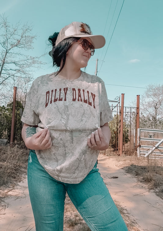 Vintage washed oversized DILLY DALLY TEE