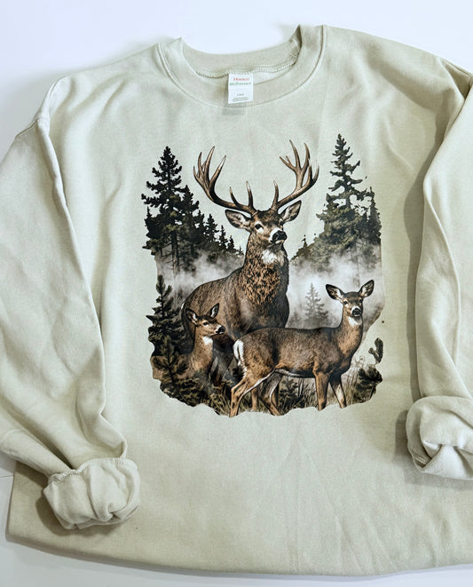 Vintage inspired Buck crewneck