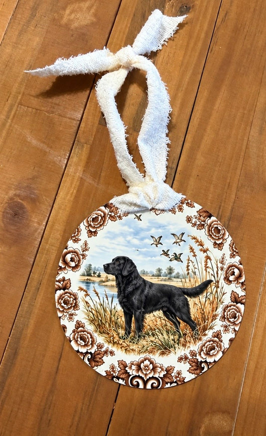 Black Labrador Retriever Wildlife Ornament – 3.5"