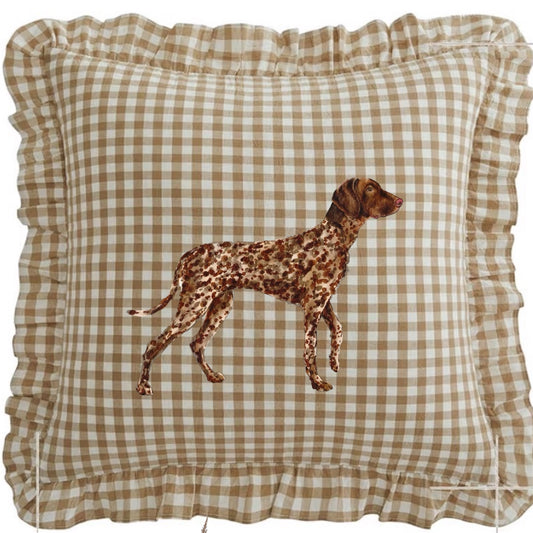GSP Gingham Ruffle Pillow