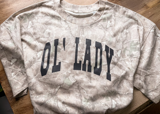 OL’ LADY CAMO OVERSIZED TEE