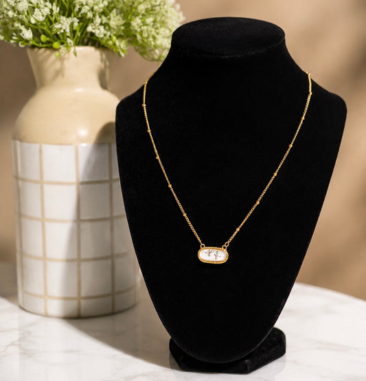 White -Gold Duck Necklace