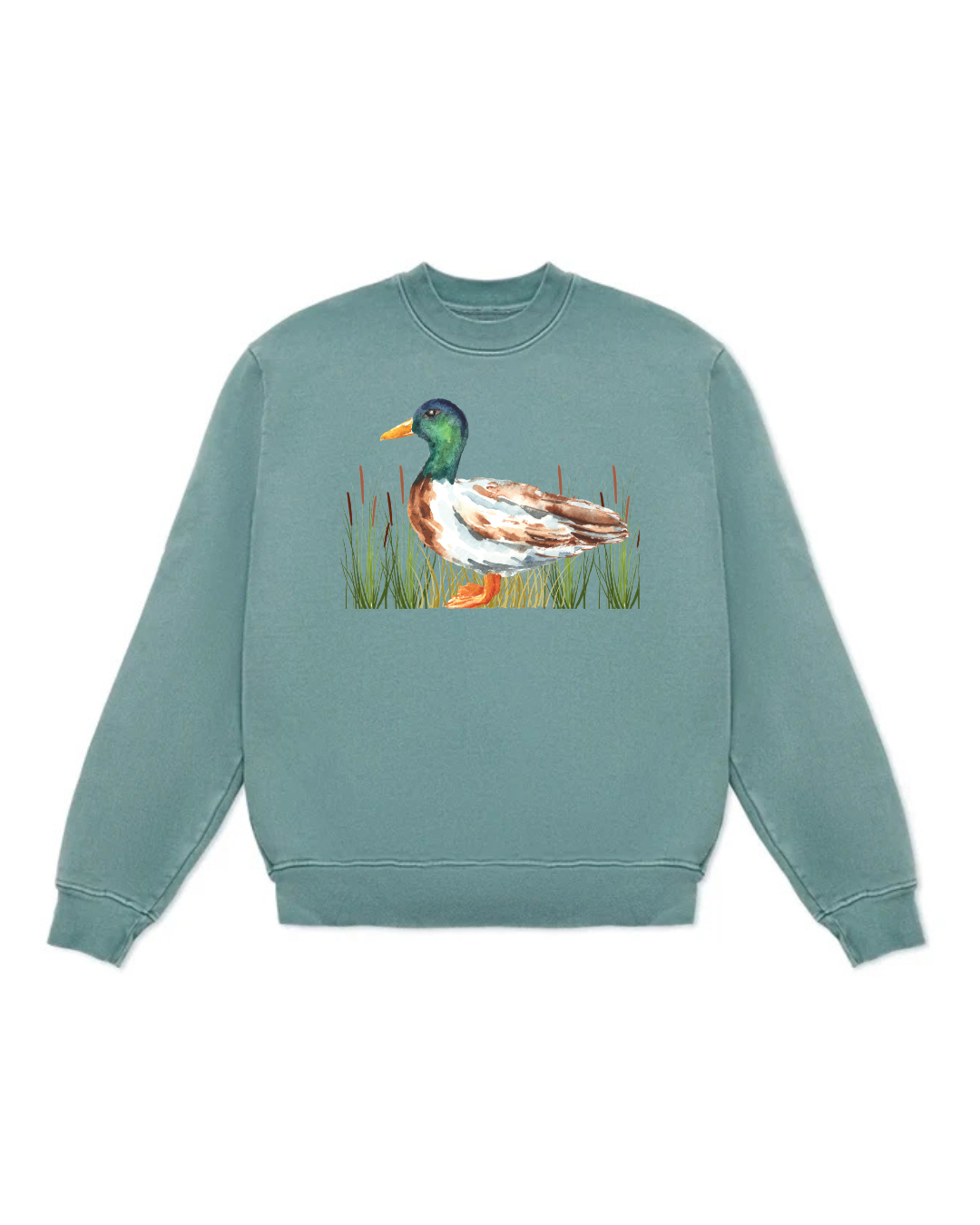 Water color mallard heavy weight crewneck
