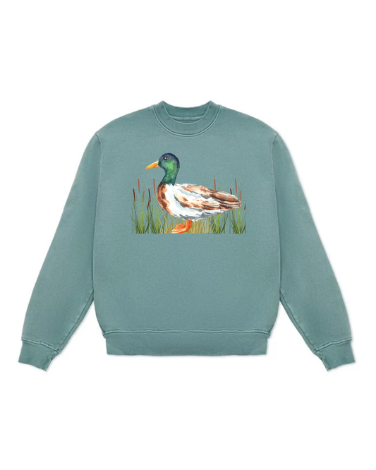 Water color mallard heavy weight crewneck