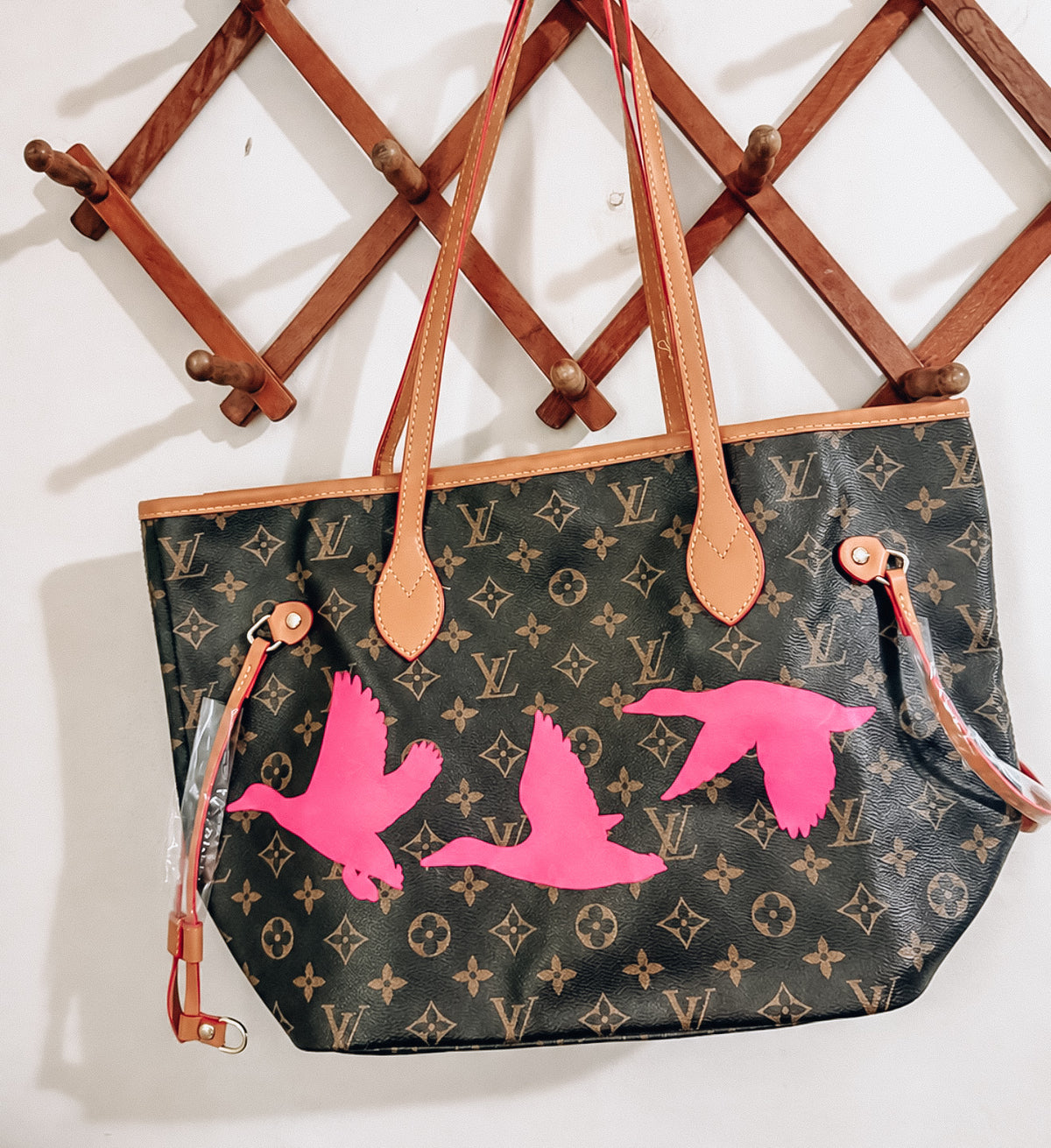 Hot Pink Fowl Logo Never full Tote
