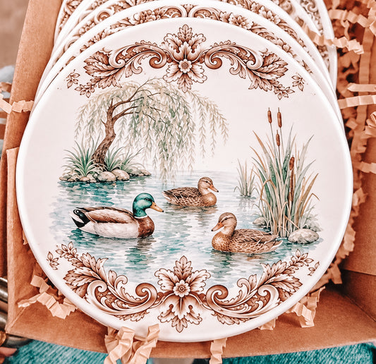 The Willow Ridge Mallard Coaster Set