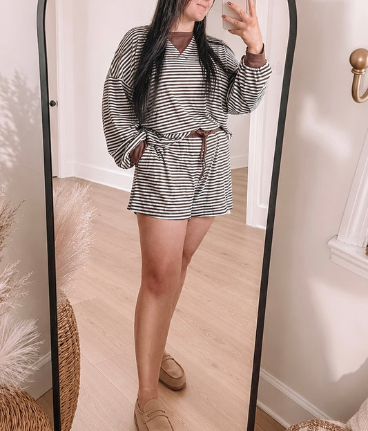 Brown & Blue Striped Set