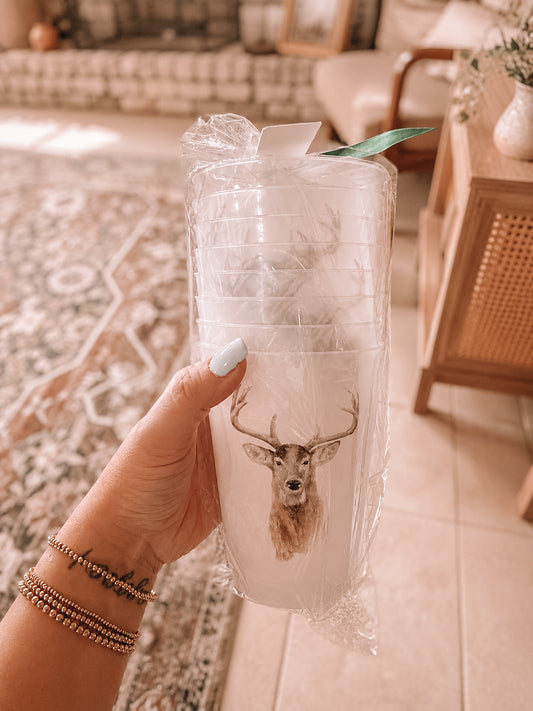 Whitetail Deer Plastic Cups