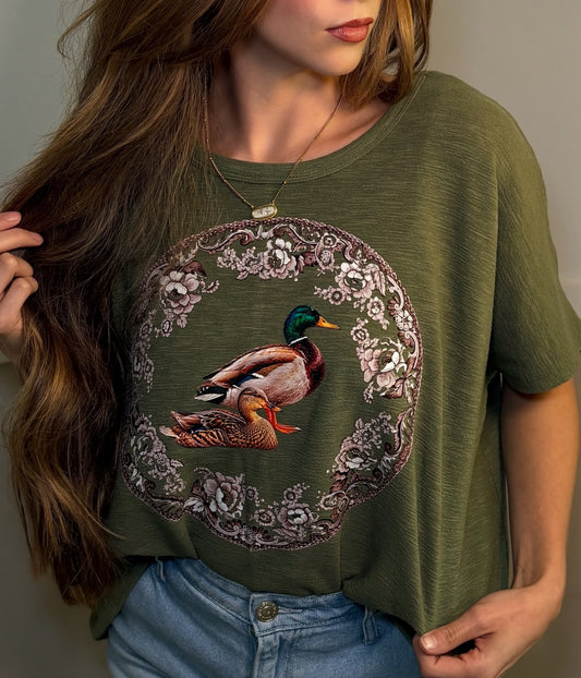 Elevated Olive Waterfowl Top